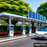 Home 20 필리핀에서의 전기자동차 도입 상황 - A modern urban electric vehicle charging station in a busy Filipino city like Manila, featuring mult...